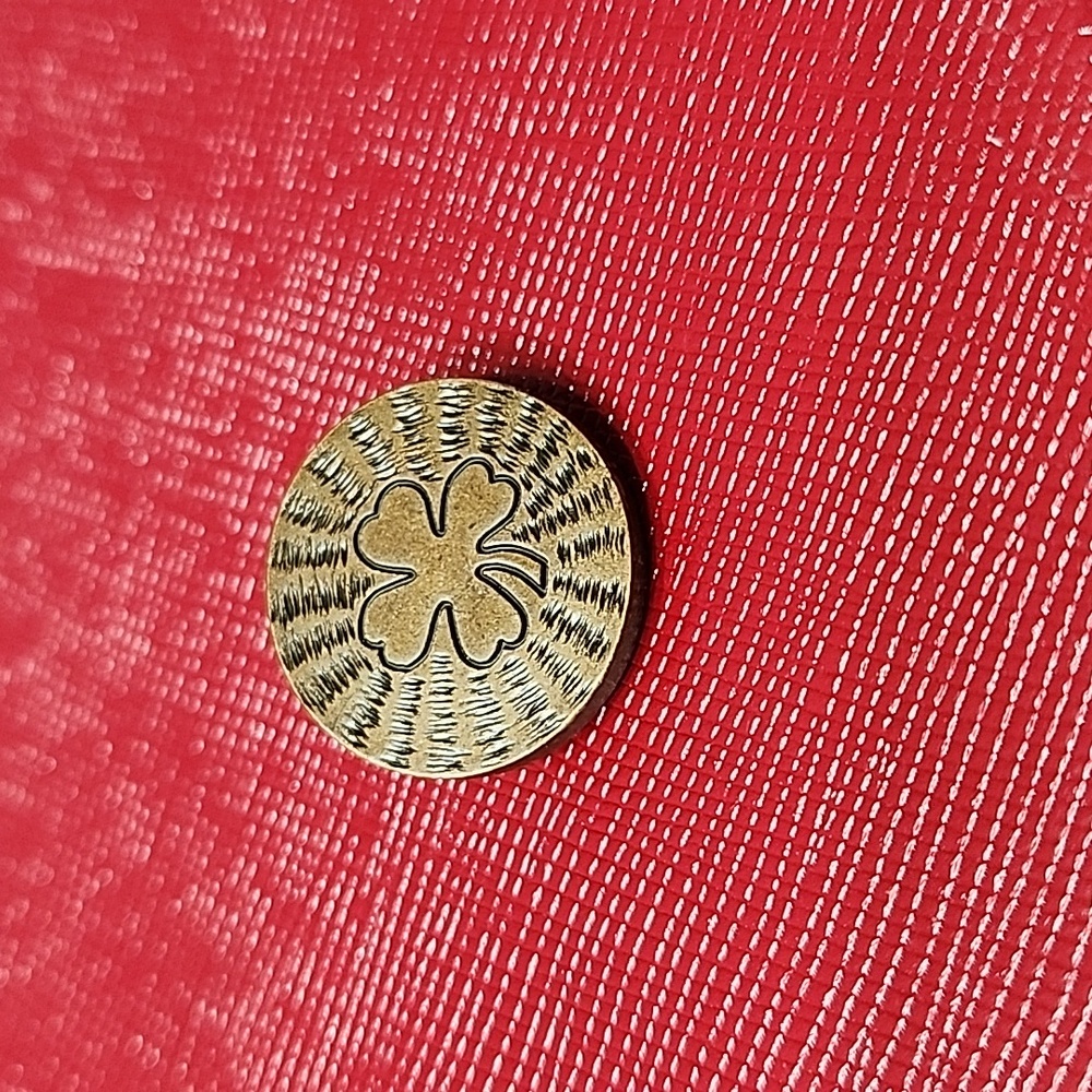 Chanel Brown Clover Button